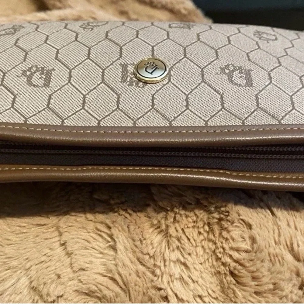 Vintage Dior Honeycomb Monogram Zip Pouch/Clutch - Picture 4 of 7